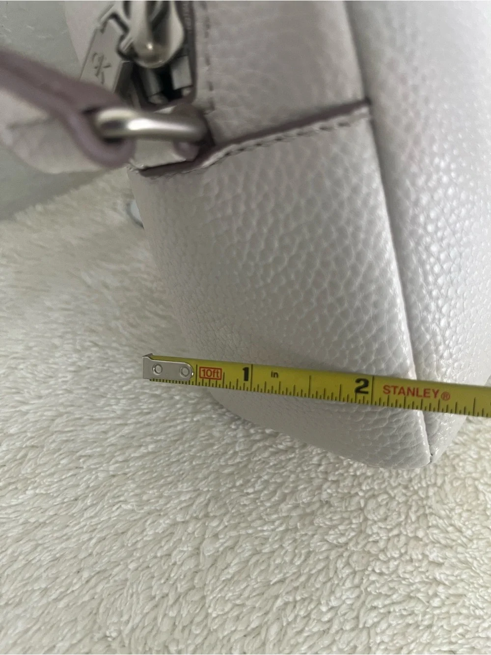 Calvin Klein Pebbled Crossbody Bag in Light Taupe